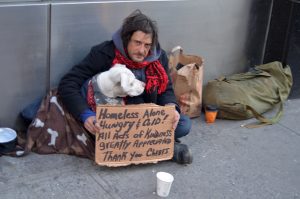 Homeless sleeping on the street