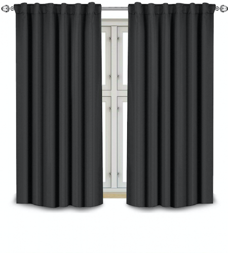2 Panels Sun Light Blocking Grommet Window Drapes for Living Room BONZER 100% Blackout Curtains for Bedroom White Premium Thick Velvet Curtains 84 Inches Long Thermal Insulated Energy Saving
